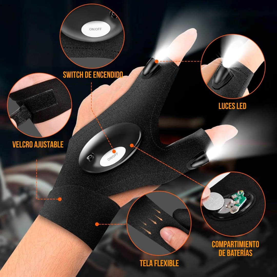 Par de Guantes con Luz Led | Envío Gratis