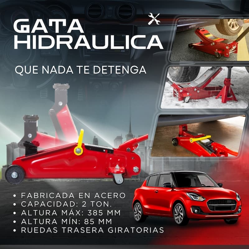 Gata Hidráulica de 2 Toneladas | Envío Gratis