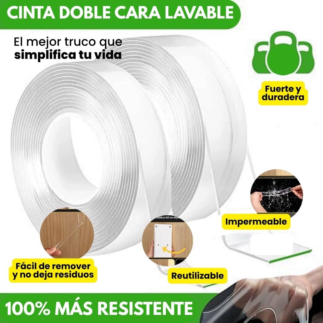 Cinta Doble Faz Lavable Y Reutilizable Promo 3x1 | Envío Gratis