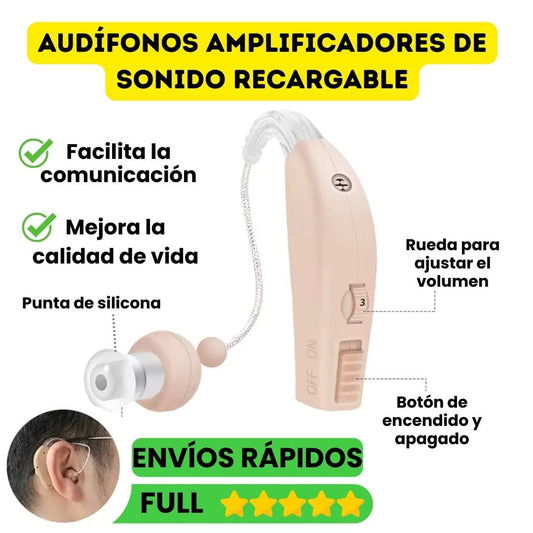 Audífono amplificador de sonido Recargable | Envío Gratis