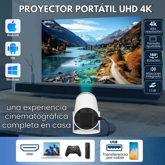 Proyector Portátil 4k + Altavoces Integrado